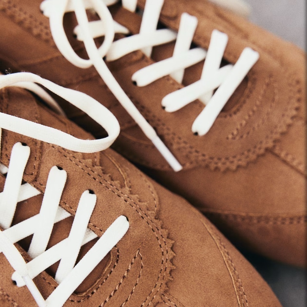 NWT H&M Brown Suede Sneakers 🍂 - Picture 7 of 8